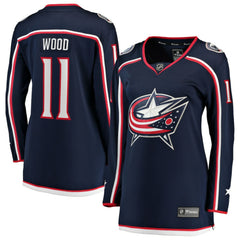NHL Miles Wood Columbus Blue Jackets Fanatics Women's Home Breakaway Jersey