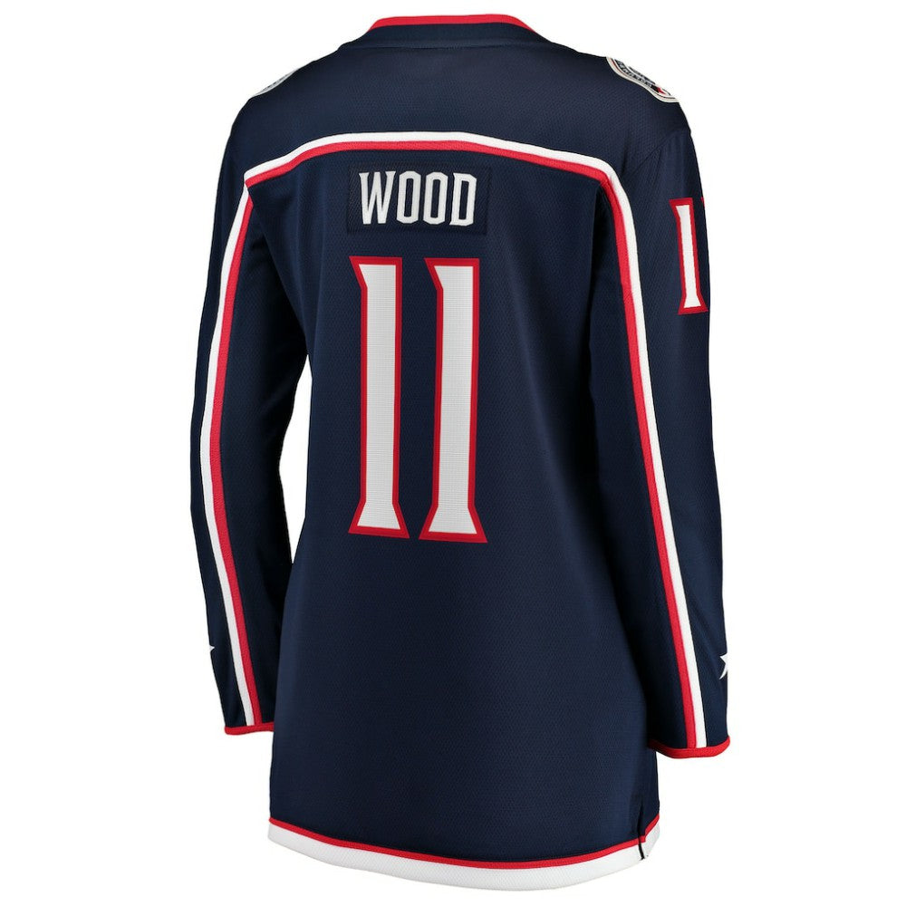 NHL Miles Wood Columbus Blue Jackets Fanatics Women's Home Breakaway Jersey