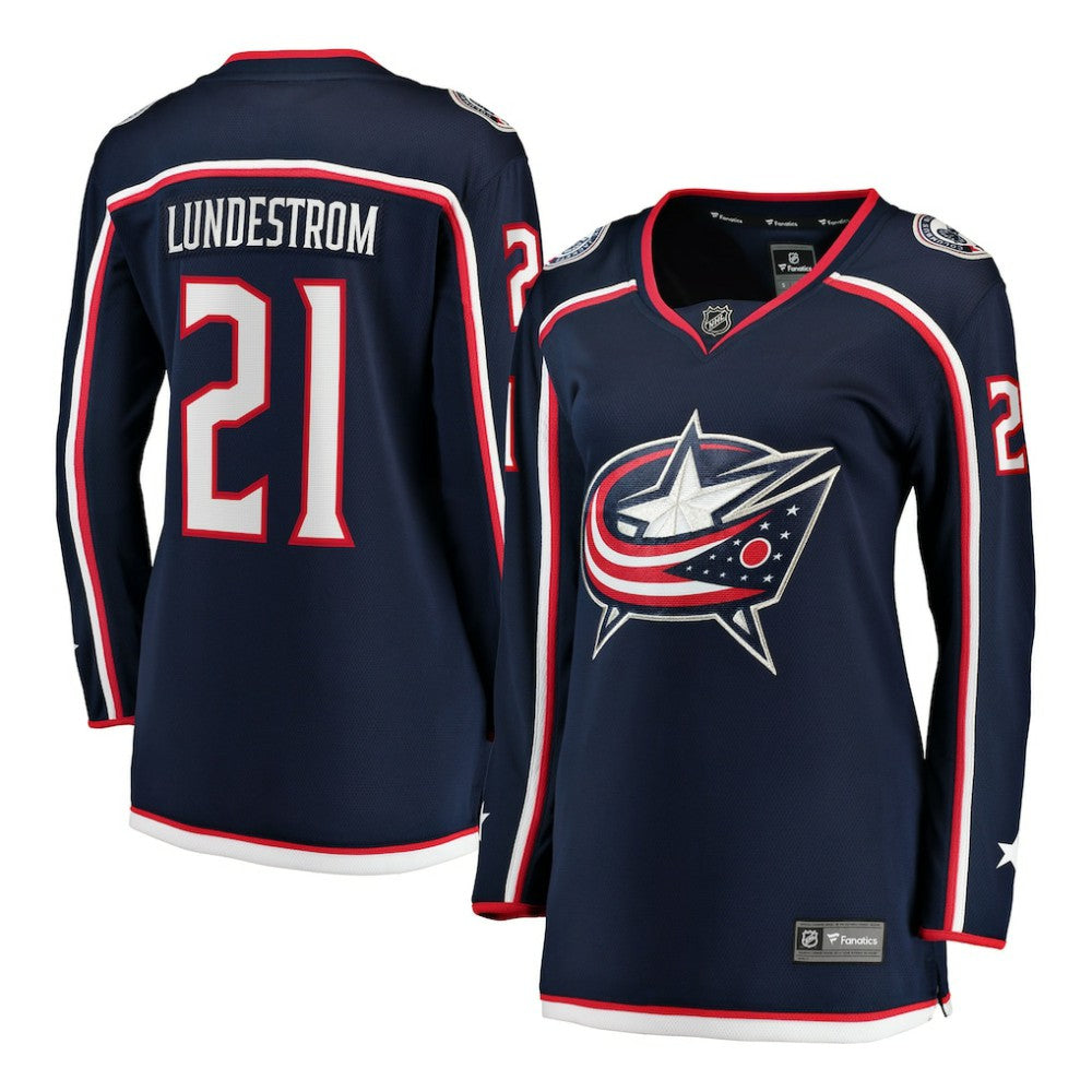 NHL Isac Lundestrom Columbus Blue Jackets Fanatics Women's Home Breakaway Jersey