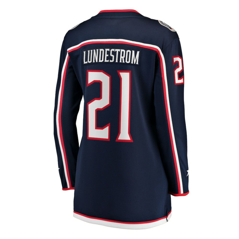 NHL Isac Lundestrom Columbus Blue Jackets Fanatics Women's Home Breakaway Jersey