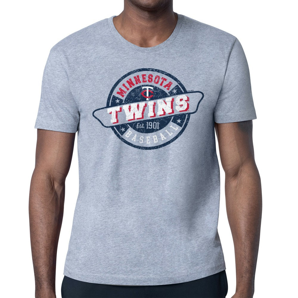 Gray Minnesota Twins Starter Route 66 Team Logo T-Shirt