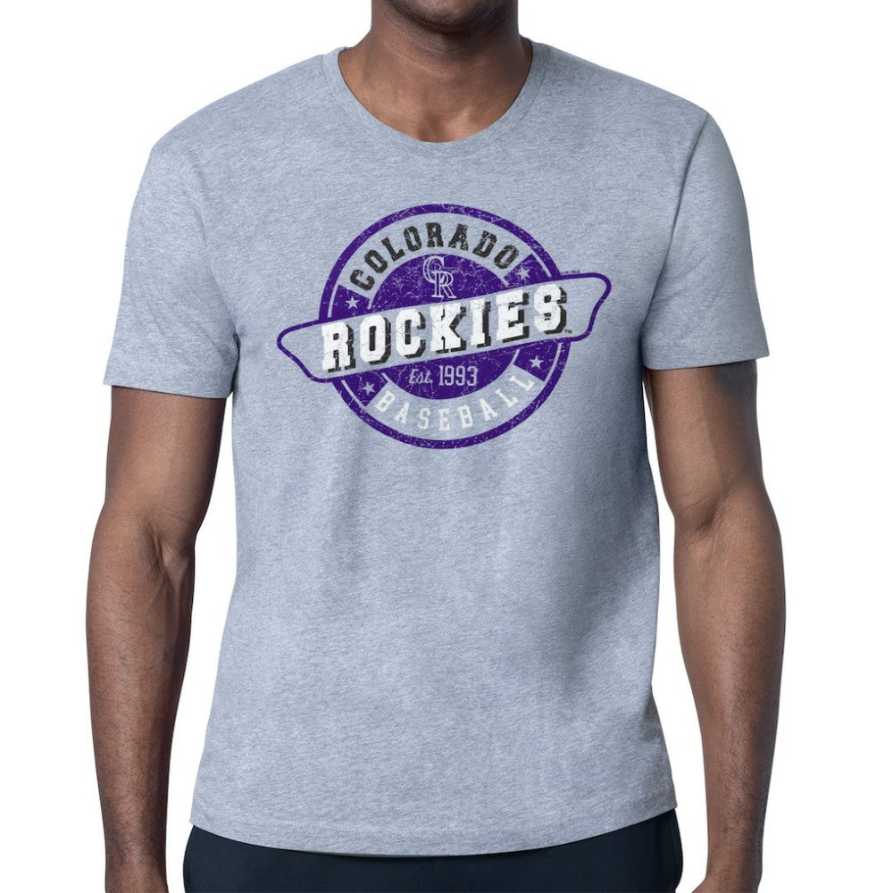 Gray Colorado Rockies Starter Route 66 Team Logo T-Shirt