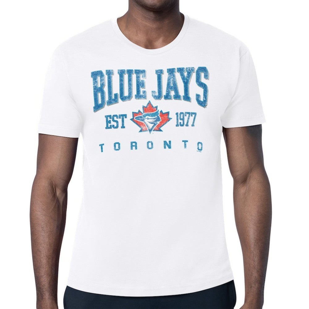 White Toronto Blue Jays Starter Distressed Logo T-Shirt