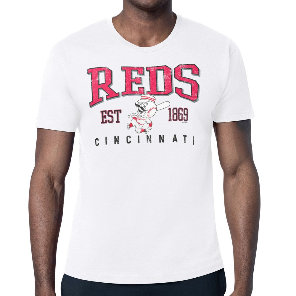 White Cincinnati Reds Starter Distressed Logo T-Shirt