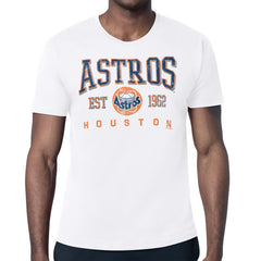 White Houston Astros Starter Distressed Logo T-Shirt