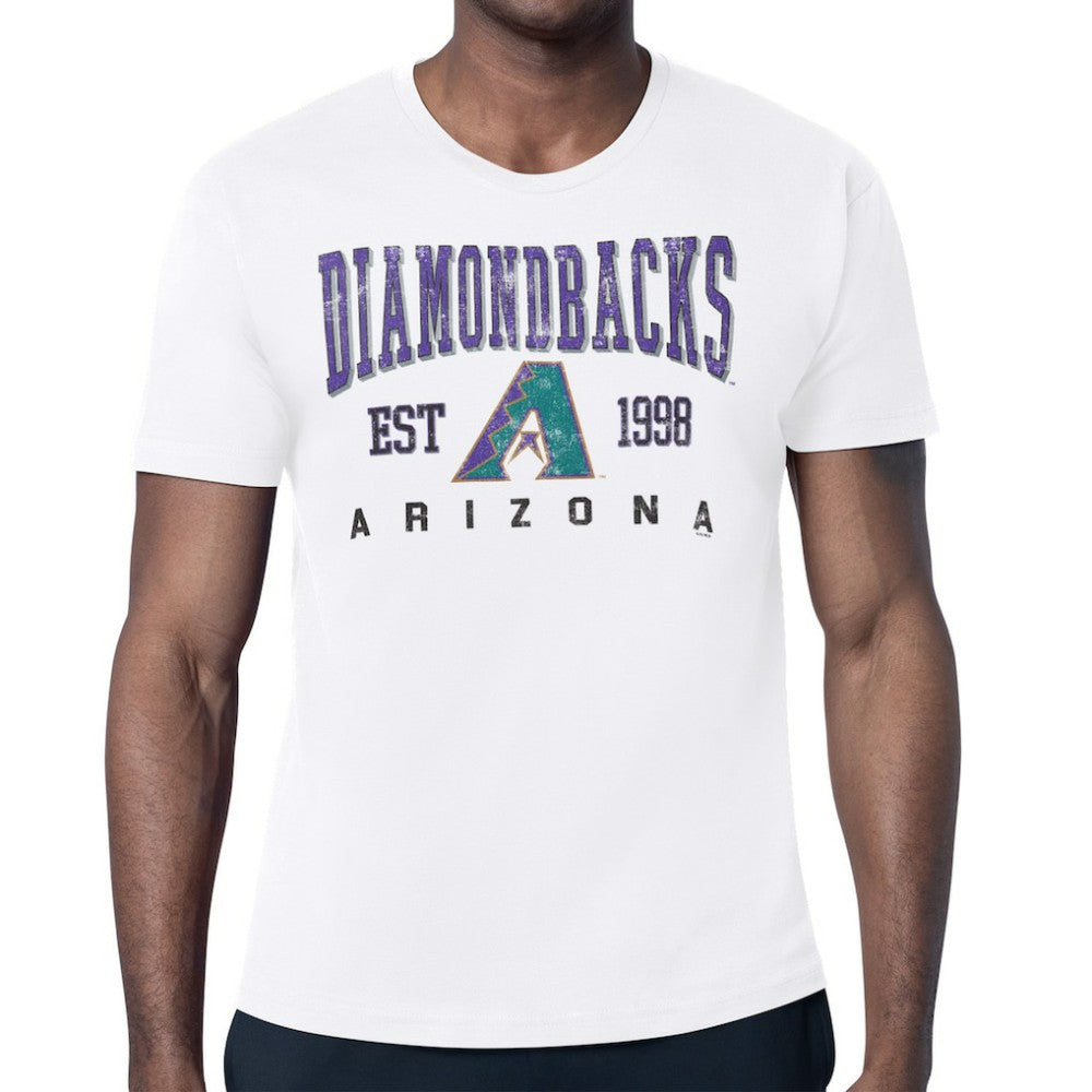 White Arizona Diamondbacks Starter Distressed Logo T-Shirt