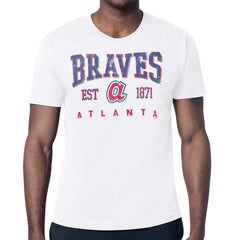 White Atlanta Braves Starter Distressed Logo T-Shirt