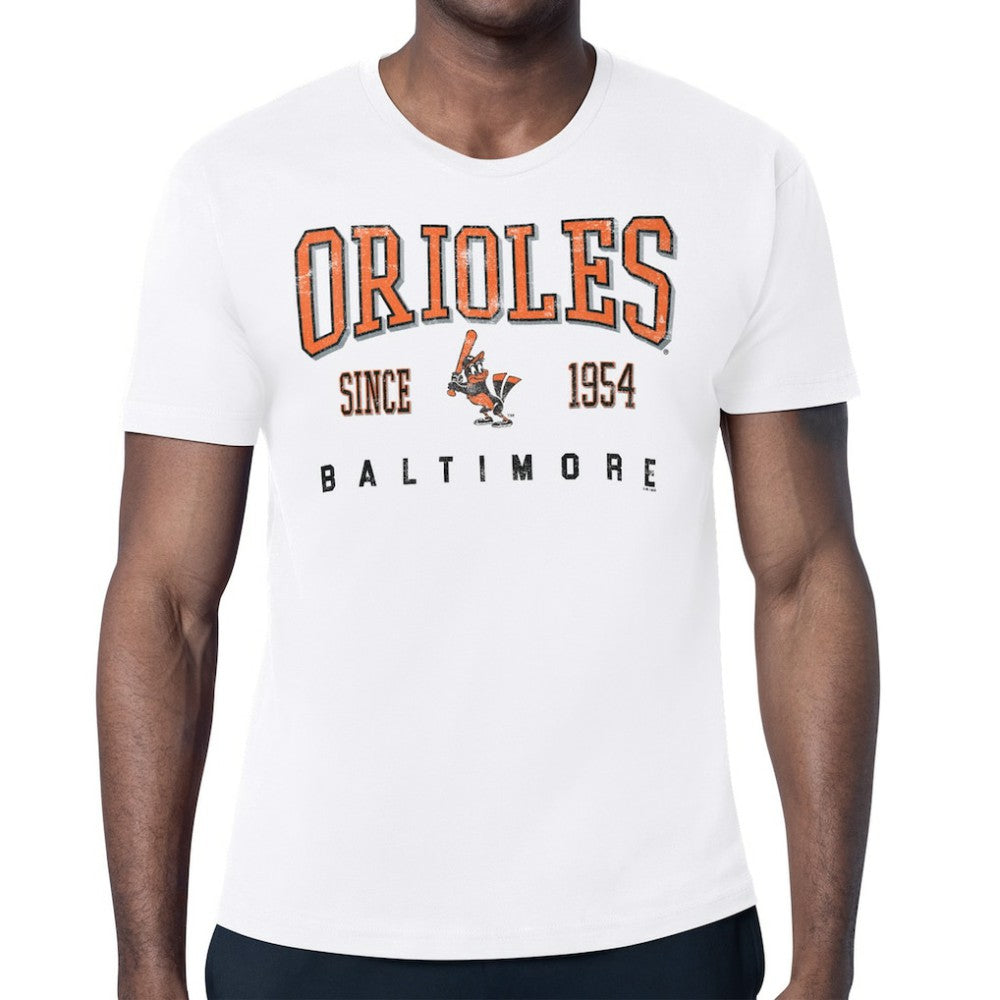 White Baltimore Orioles Starter Distressed Logo T-Shirt