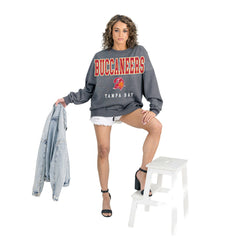 Gameday Couture Women's Bring Your Energy Oversized Premium Fleece Pullover Sweatshirt - Tampa Bay Buccaneers Pullover