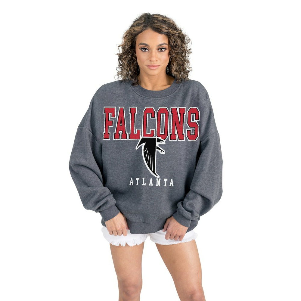 Gameday Couture Women's Bring Your Energy Oversized Premium Fleece Pullover Sweatshirt - Atlanta Falcons Pullover