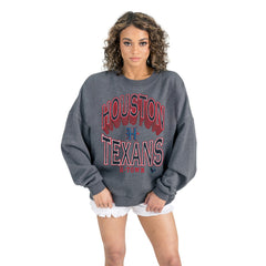 Gameday Couture Women's Long Weekends Oversized Premium Fleece Pullover Sweatshirt - Houston Texans Pullover