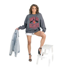 Gameday Couture Women's Long Weekends Oversized Premium Fleece Pullover Sweatshirt - Tampa Bay Buccaneers Pullover