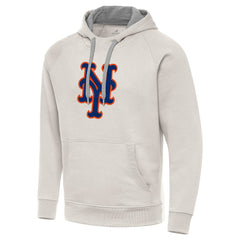 Cream New York Mets Antigua Victory Pullover Hoodie