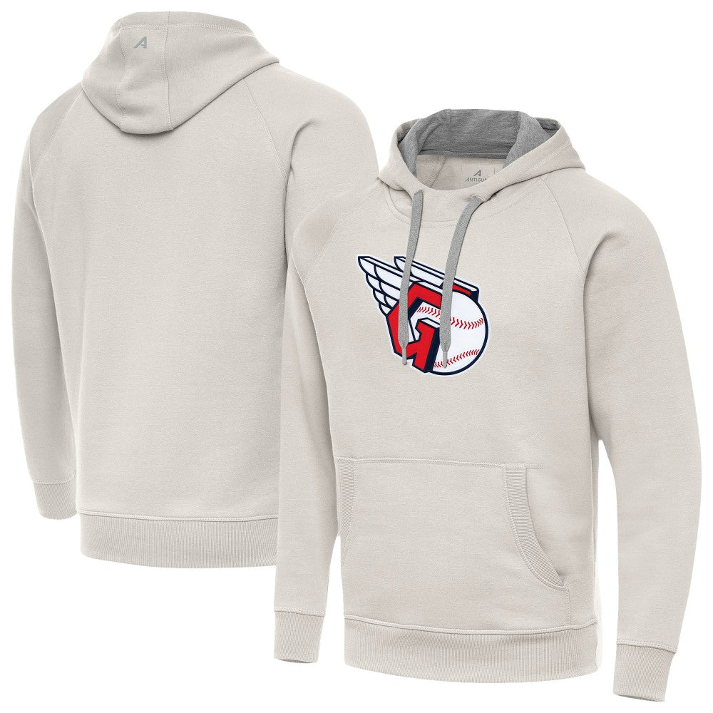 Cream Cleveland Guardians Antigua Victory Pullover Hoodie
