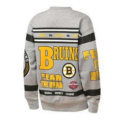NHL Boston Bruins Mitchell & Ness Youth Allover Print Fleece Crewneck Sweatshirt