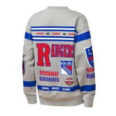 NHL New York Rangers Mitchell & Ness Youth Allover Print Fleece Crewneck Sweatshirt