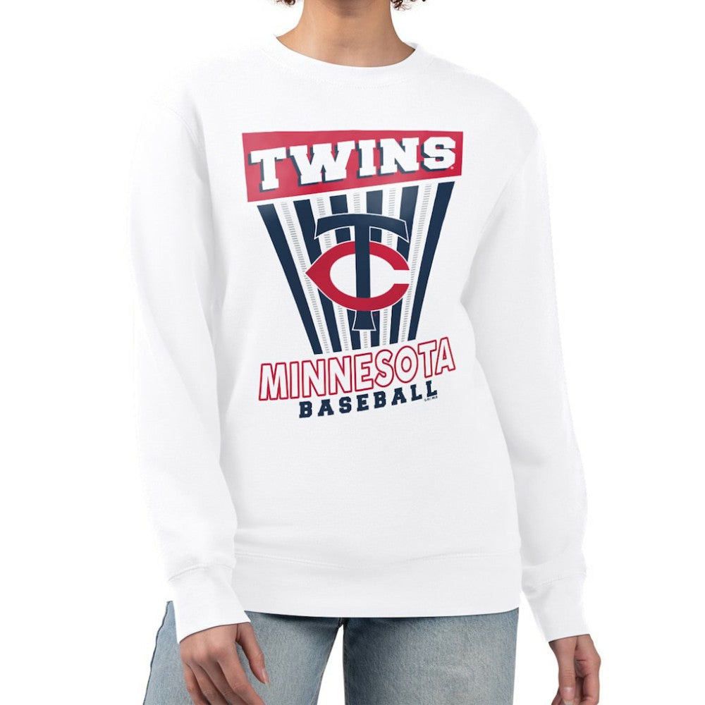 White Minnesota Twins Starter Women's Poster Print Team Fleece Pullover Sweatshirt
