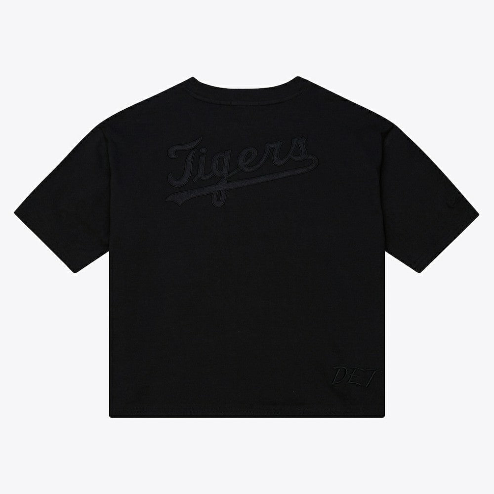 Black Detroit Tigers Mitchell & Ness Women's Cooperstown Collection Phantom Cropped T-Shirt