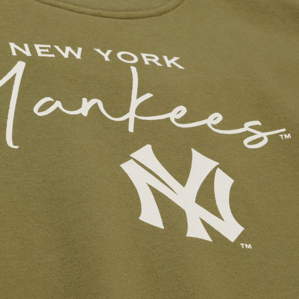 Olive New York Yankees Mitchell & Ness Women's Cooperstown Collection Fleece Sweatshirt