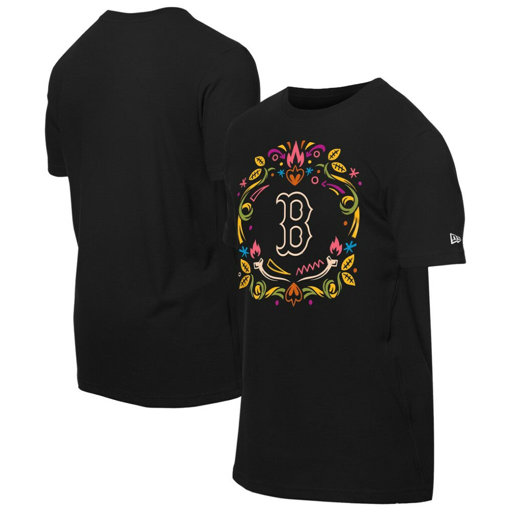 Black Boston Red Sox New Era Día de los Muertos T-Shirt