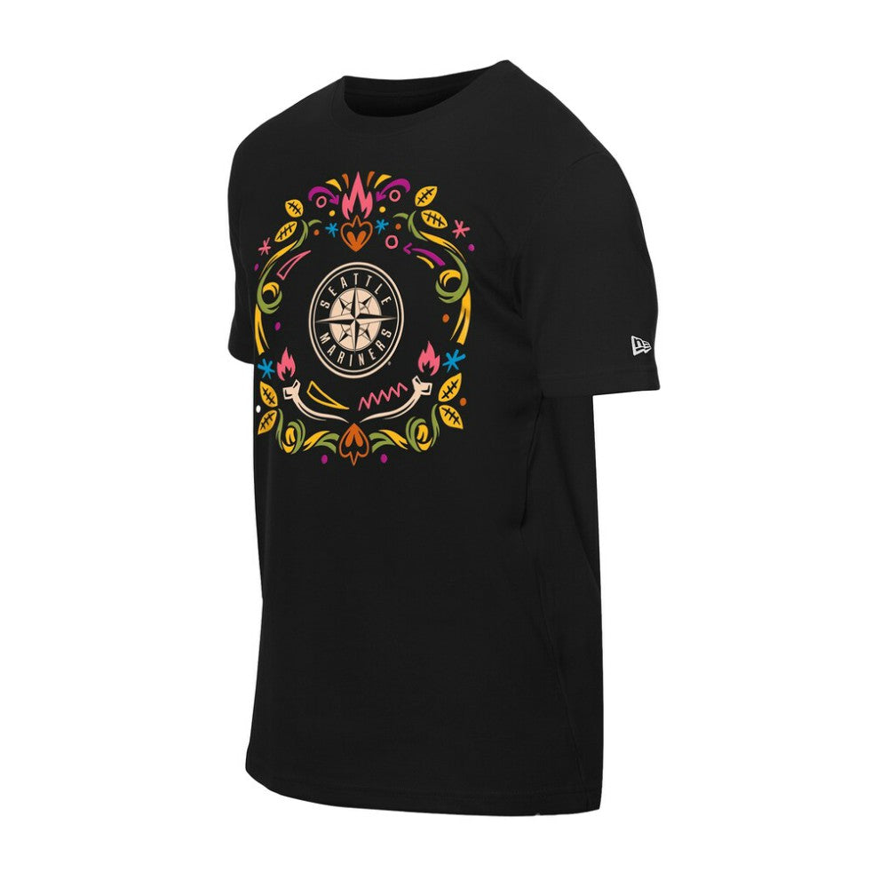 Black Seattle Mariners New Era Día de los Muertos T-Shirt