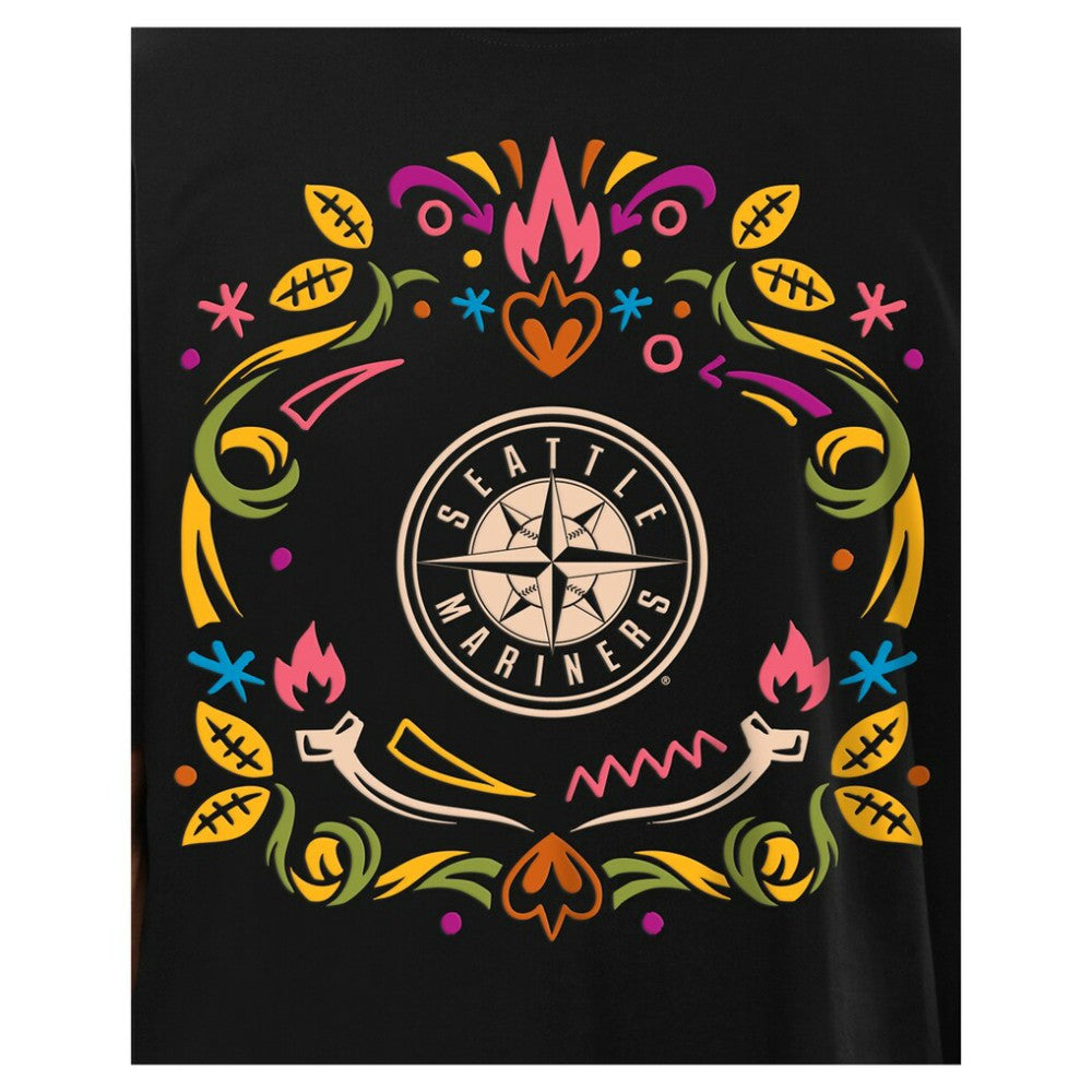 Black Seattle Mariners New Era Día de los Muertos T-Shirt