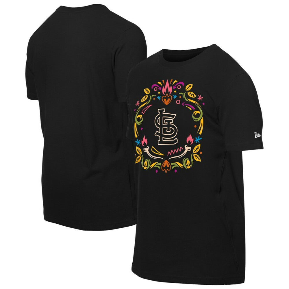 Black St. Louis Cardinals New Era Día de los Muertos T-Shirt