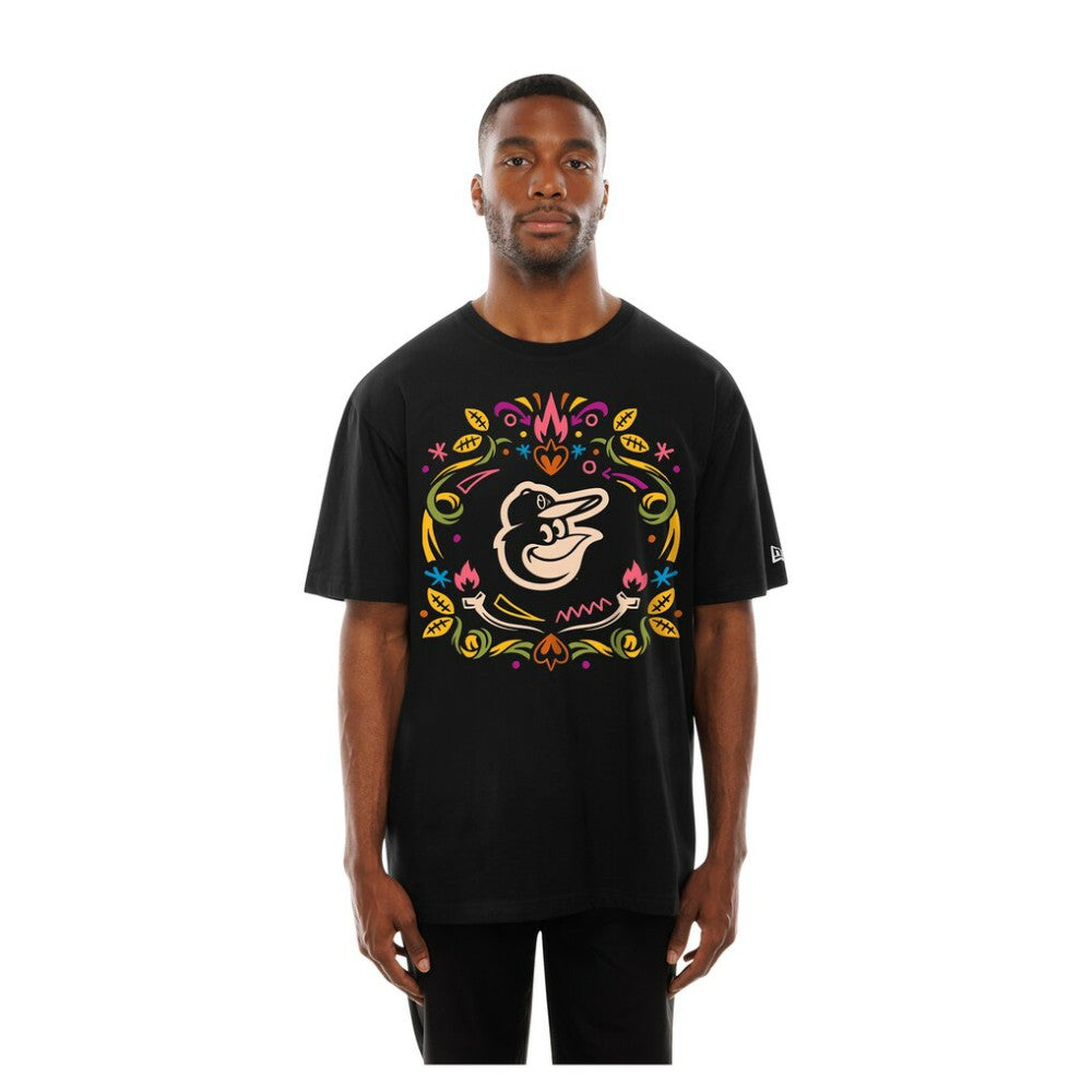 Black Baltimore Orioles New Era Día de los Muertos T-Shirt