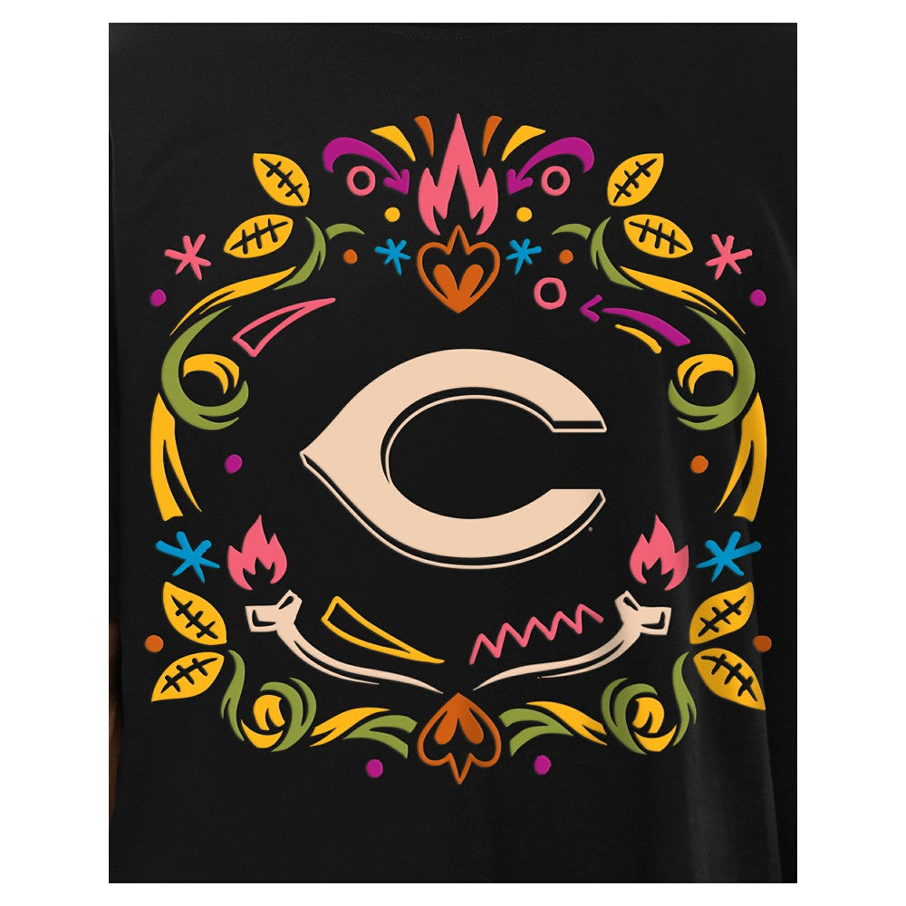 Black Cincinnati Reds New Era Día de los Muertos T-Shirt