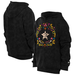 Black Houston Astros New Era Día de los Muertos Brushed Fleece Hoodie