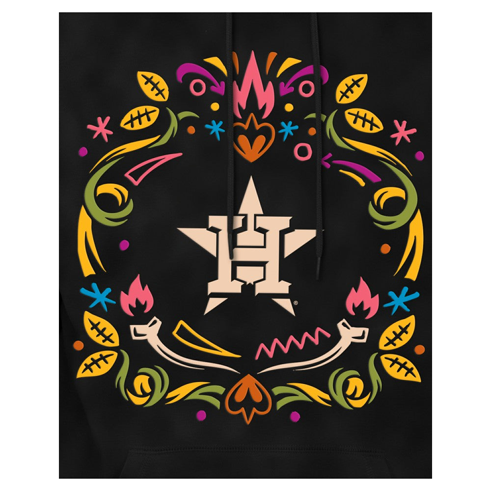 Black Houston Astros New Era Día de los Muertos Brushed Fleece Hoodie