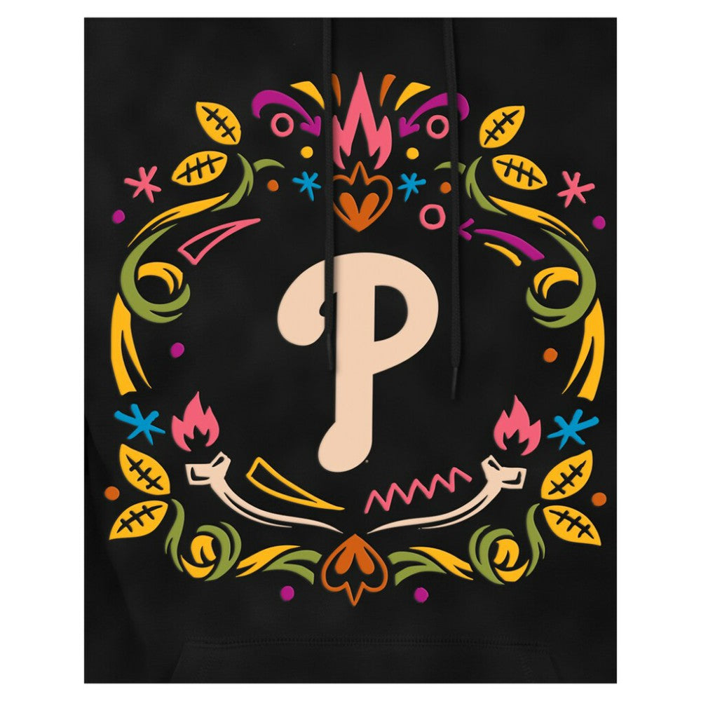 Black Philadelphia Phillies New Era Día de los Muertos Brushed Fleece Hoodie