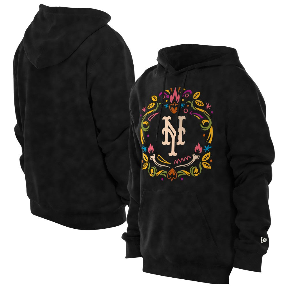 Black New York Mets New Era Día de los Muertos Brushed Fleece Hoodie