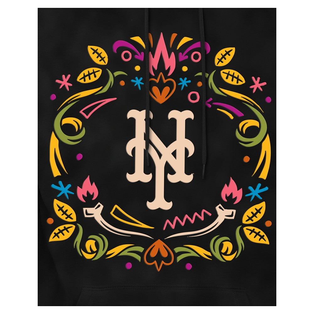 Black New York Mets New Era Día de los Muertos Brushed Fleece Hoodie