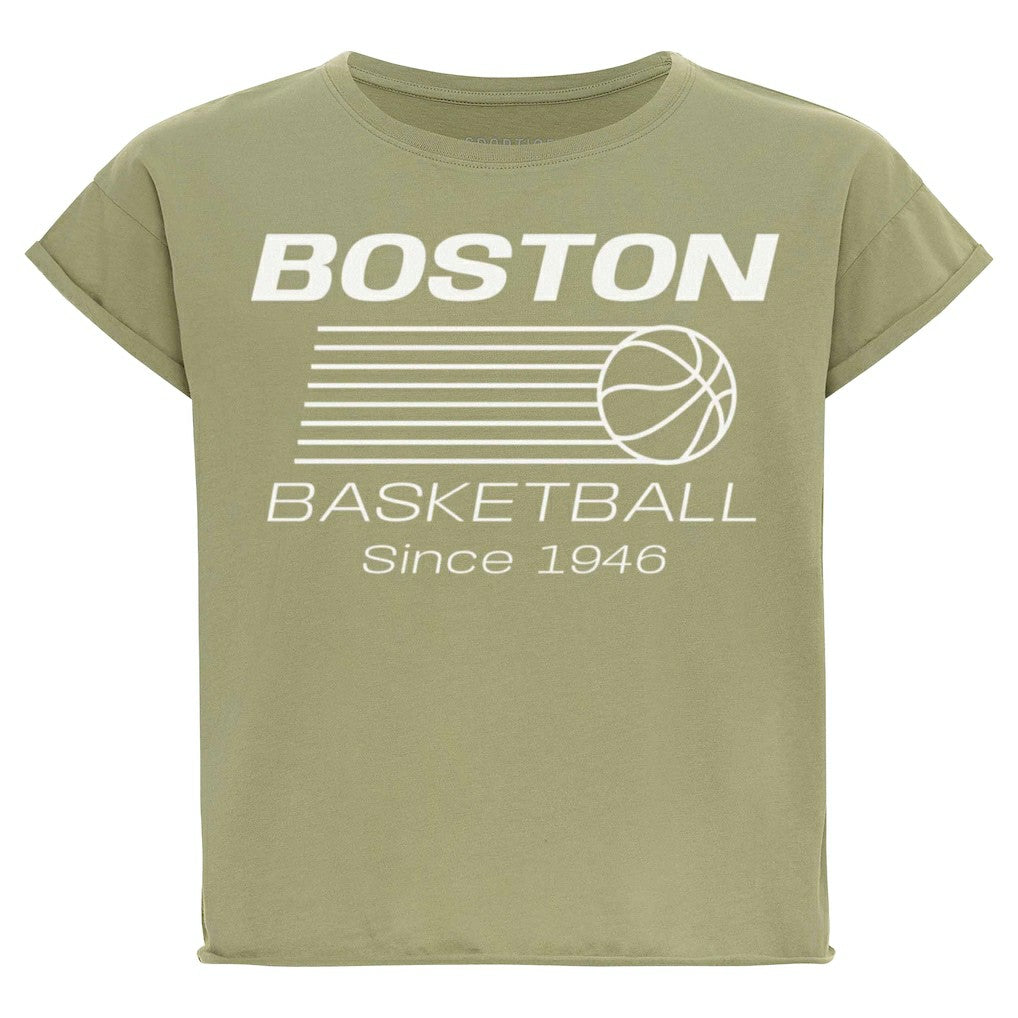 Boston Celtics Sportiqe Women's Athletic Club Collection Alana Premium Cropped T-Shirt