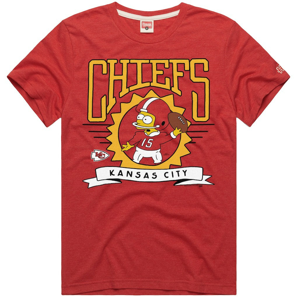 Homage x The Simpsons Unisex Tri-Blend T-Shirt - Kansas City Chiefs T-shirts