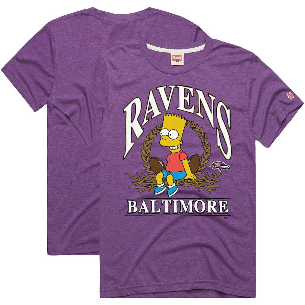 Homage x The Simpsons Unisex Tri-Blend T-Shirt - Baltimore Ravens T-shirts