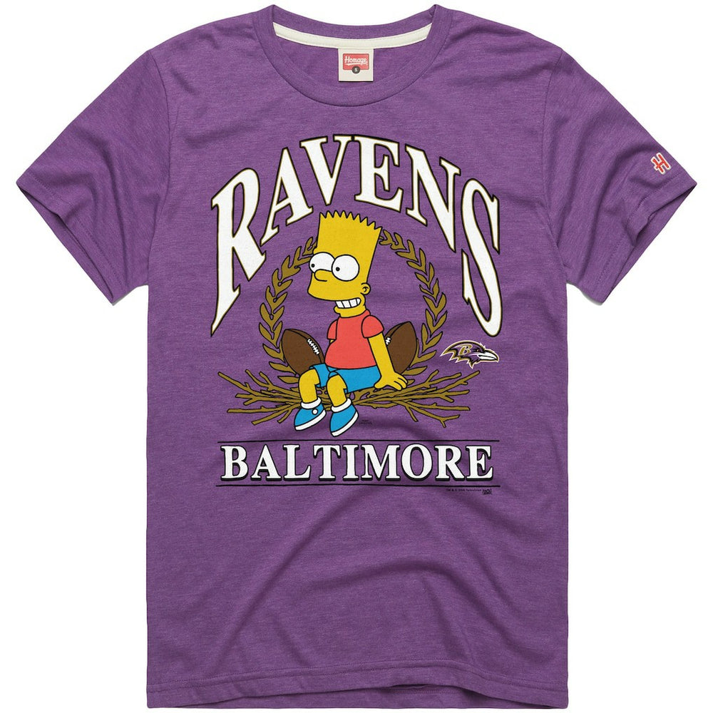 Homage x The Simpsons Unisex Tri-Blend T-Shirt - Baltimore Ravens T-shirts