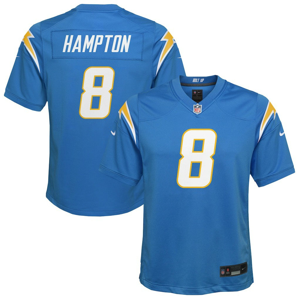 Omarion Hampton  Youth Team Game Jersey - Los Angeles Chargers Jerseys