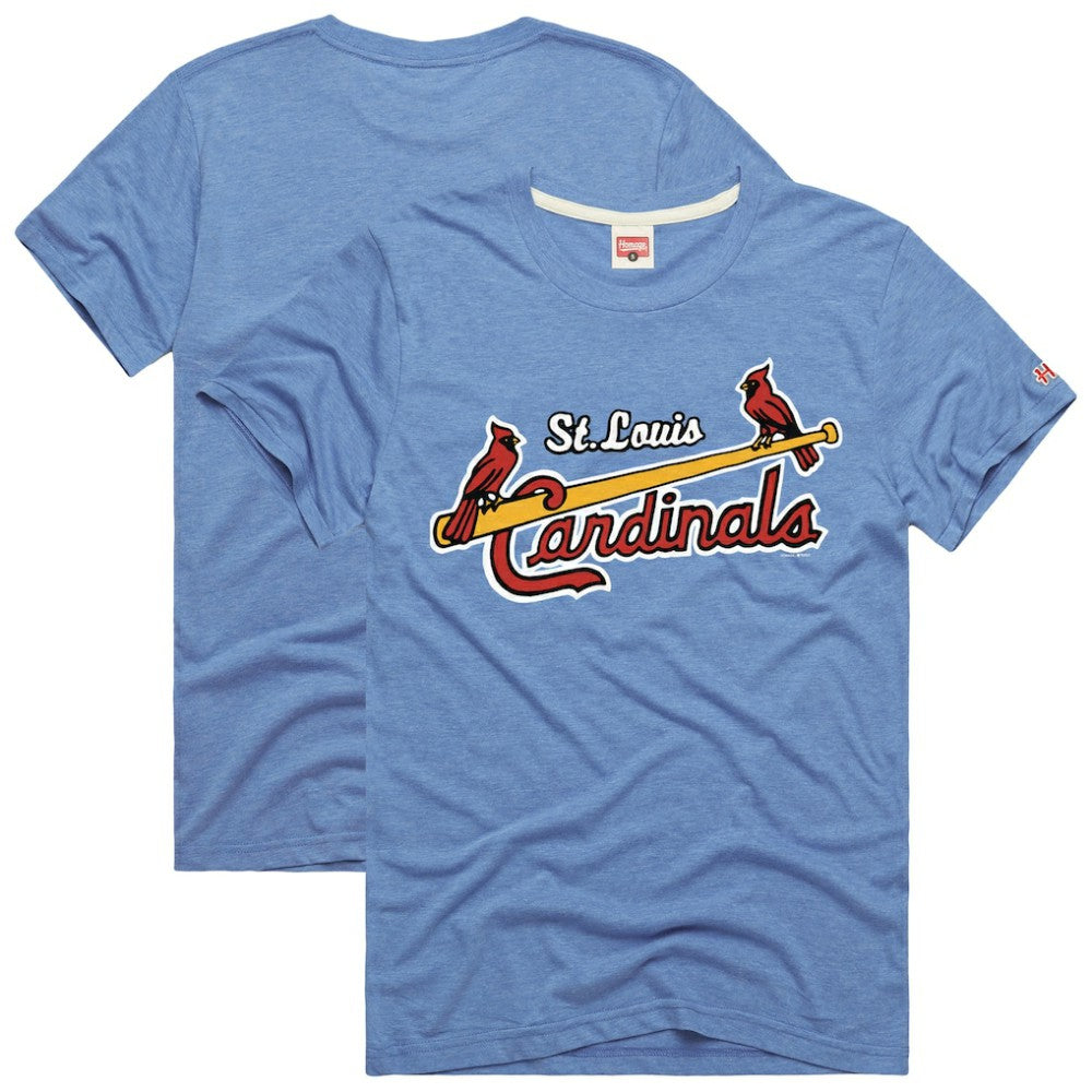 Light Blue St. Louis Cardinals Homage Hyper Local Refresh Tri-Blend T-Shirt