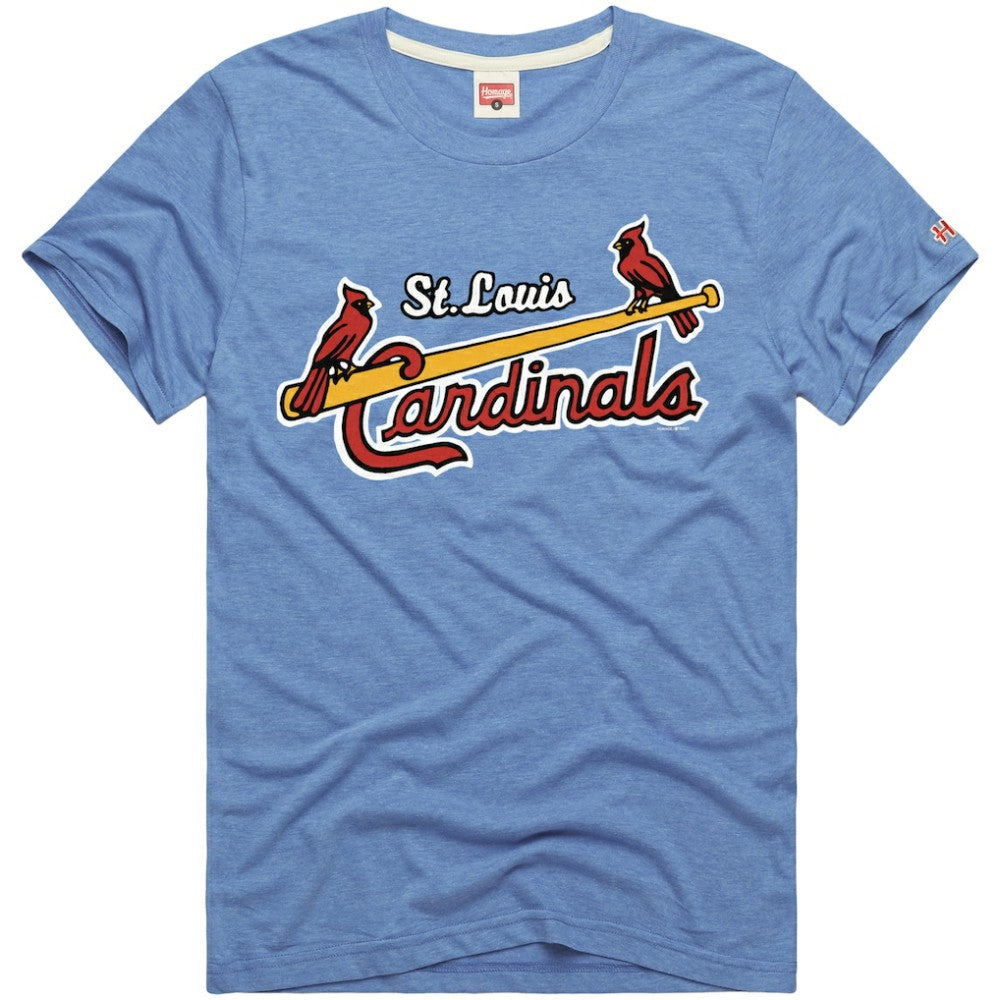 Light Blue St. Louis Cardinals Homage Hyper Local Refresh Tri-Blend T-Shirt