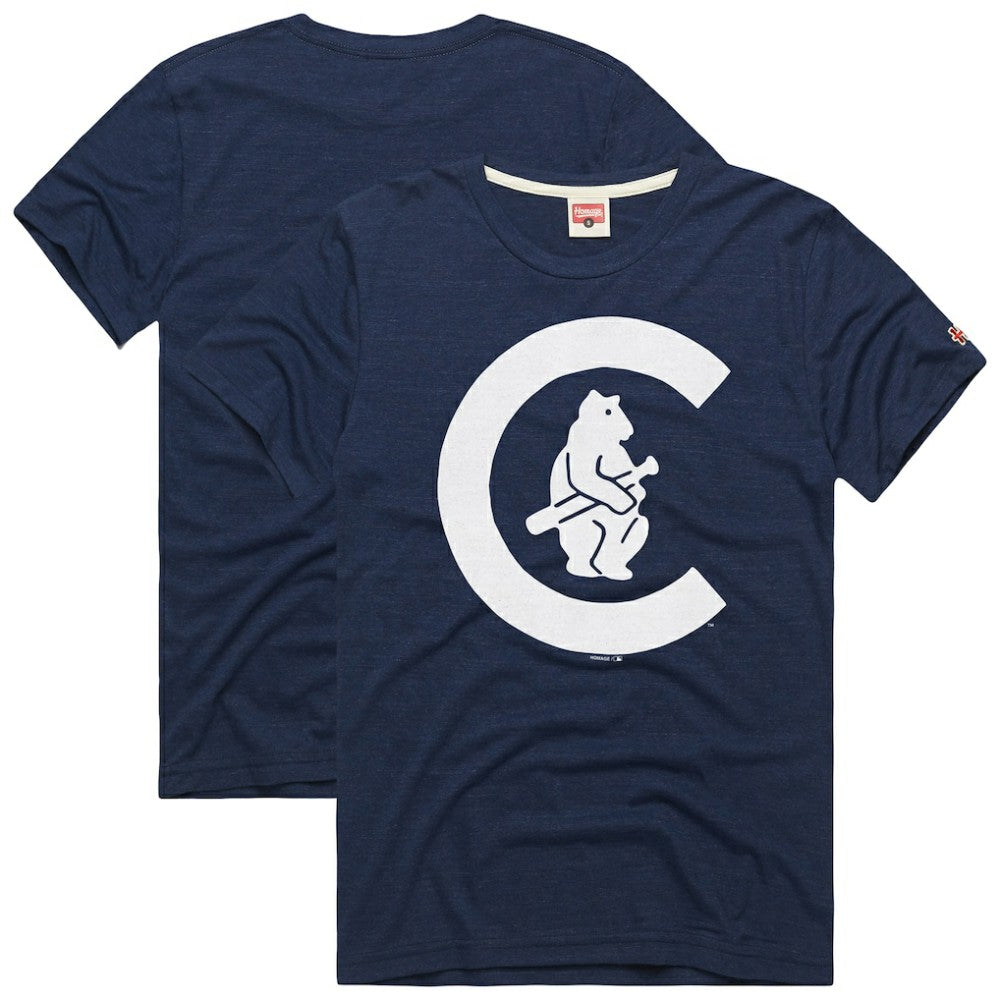 Navy Chicago Cubs Homage Hyper Local Refresh Tri-Blend T-Shirt