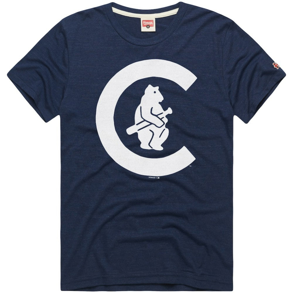 Navy Chicago Cubs Homage Hyper Local Refresh Tri-Blend T-Shirt