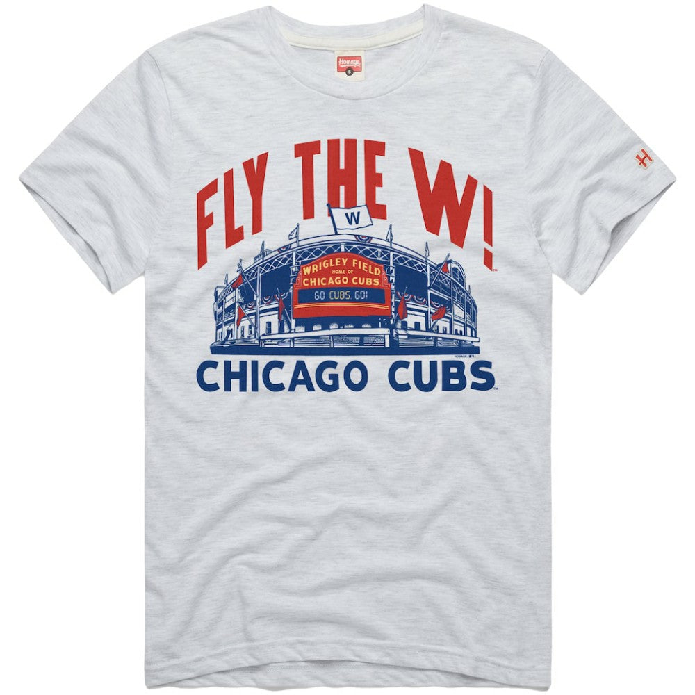 Ash Chicago Cubs Homage Hyper Local Refresh Tri-Blend T-Shirt