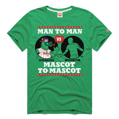 Green Philadelphia Phillies x It's Always Sunny in Philadelphia Homage Male Adult Phillie Phanatic vs Green Man T-Shirt