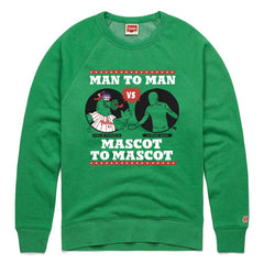Green Philadelphia Phillies x It's Always Sunny in Philadelphia Homage Male Adult Phillie Phanatic vs Green Man Sweatshirt
