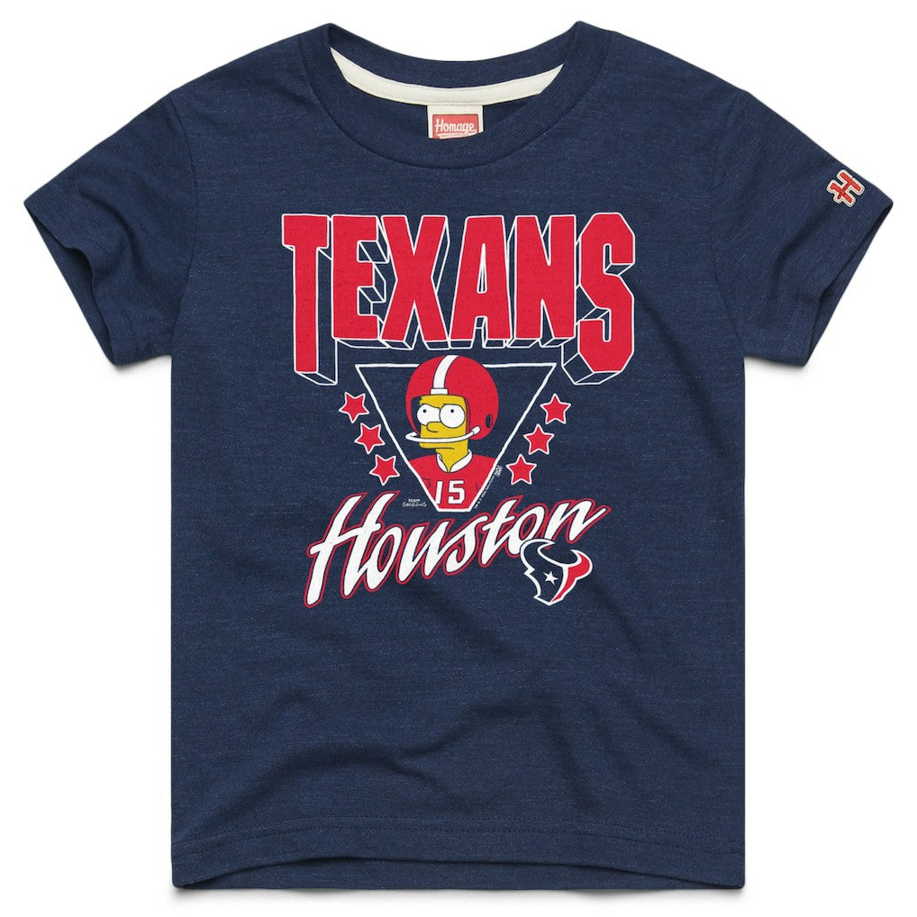 Homage x The Simpsons Youth Tri-Blend T-Shirt - Houston Texans T-shirts