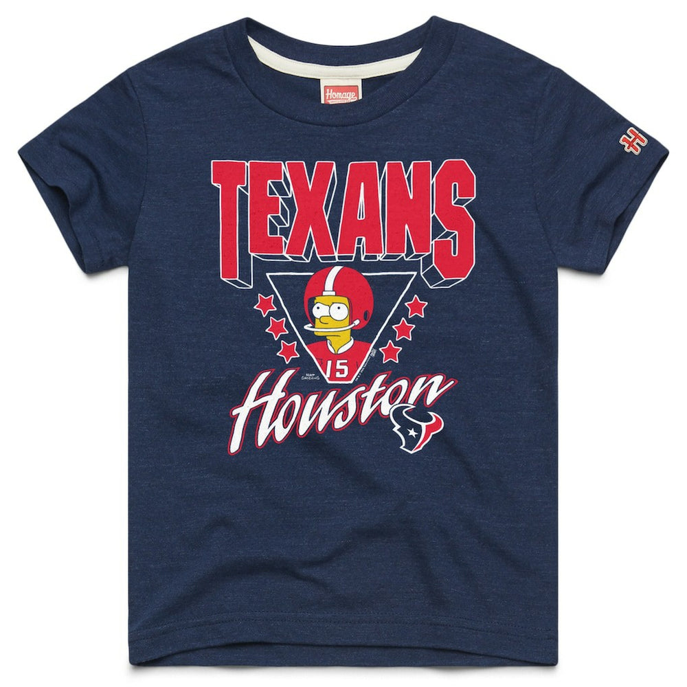 Homage x The Simpsons Youth Tri-Blend T-Shirt - Houston Texans T-shirts