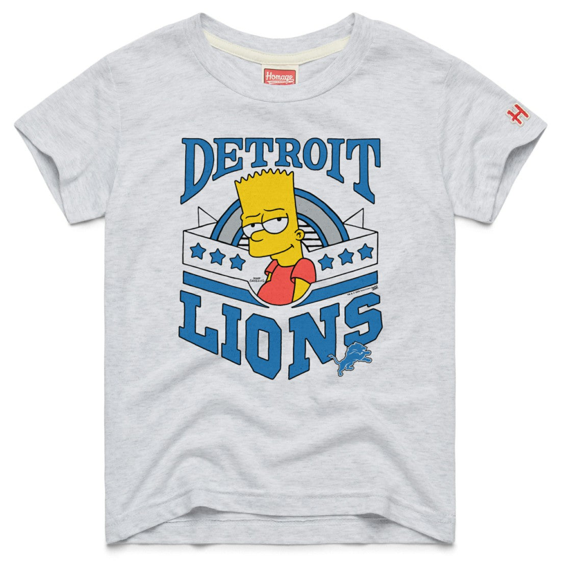 Homage x The Simpsons Youth Tri-Blend T-Shirt - Detroit Lions T-shirts