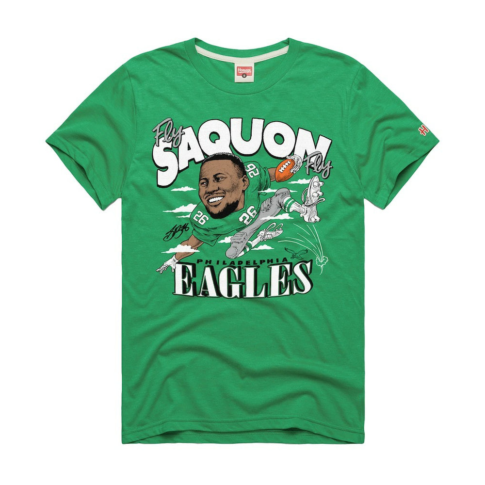 Saquon Barkley  Homage Unisex Caricature Player Graphic Tri-Blend T-Shirt - Philadelphia Eagles T-shirts